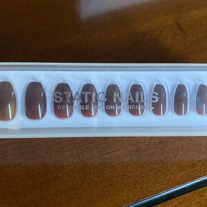 Deep Reddish Brown Nails